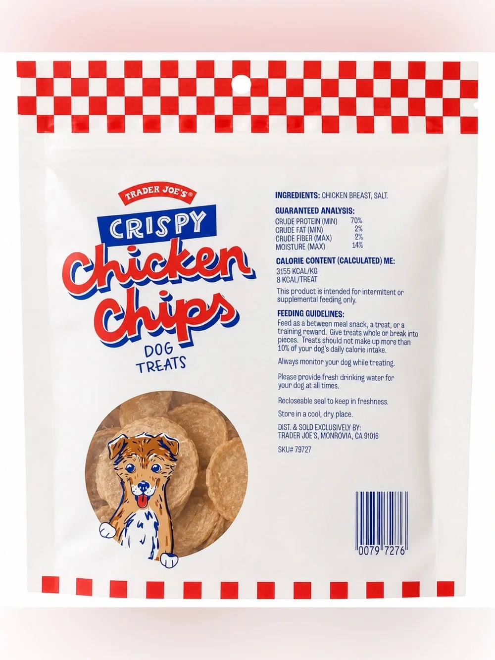 Trader Joe's Crispy Chicken Chips Dog Treats, 2.5 oz (3 Pack)
